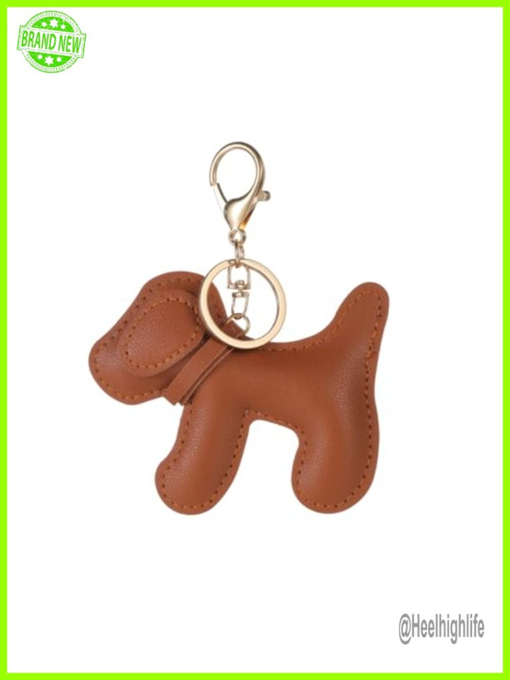 Dog Lover Faux Leather Bag Charm Keychain Purse Accessory